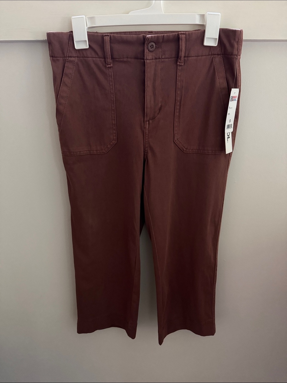 32 Degrees Cool Utility Pants Rust Red Brown Myristica Stretch Cargo NWT Size S